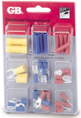 Crimp-On Terminal Connector Assortment, Insulated, 40-Pc.