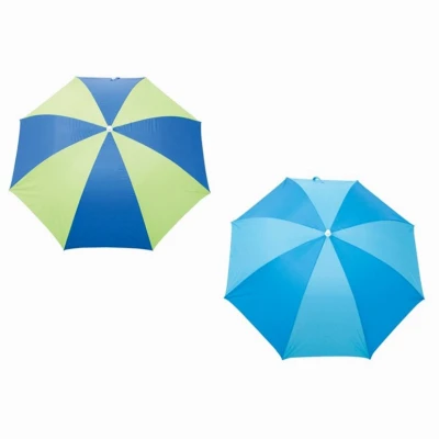 Beach Umbrella, Tone on Tone Teal Green or Blue Fabric, Assorted, 6 Ft.