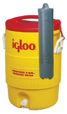 IGLOO Commerical Water Cooler, Safety Yellow/Red Lid, 5-Gallons