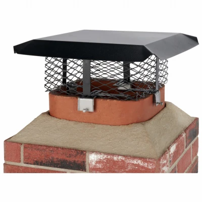 Adjustable Chimney Cap, Black Steel, 3/4 In. Mesh