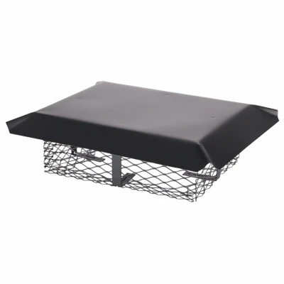 Adjustable Black Steel Chimney Cap with Three Quarter Inch Mesh Screen