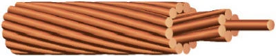 Stranded Bare Grounding Wire, Copper, 4 Gauge, 200 Ft.