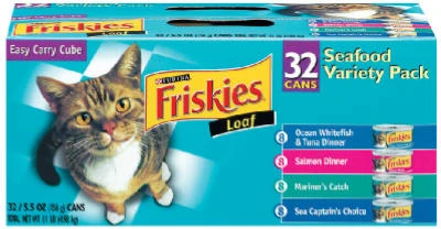 Cat Food Pack, Seafood Variety, 32-Ct. Cans