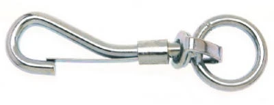 Swivel Spring Snap, Round Eye, Zinc Finish, 3/4-In.