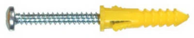 Ribbed Plastic Anchors with Screws, 25-Pk., 8-10-12