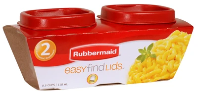 Food Storage Containers with Easy-Find Lids, Ruby Red, 0.5 Cup, 2-Pk.