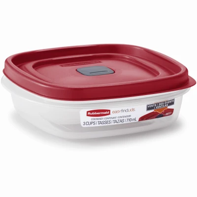 Food Storage Container with Easy-Find Lid, Racer Red, 3 Cup