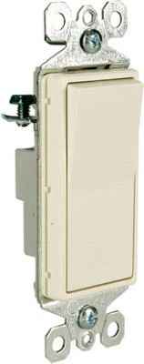 Pass & Seymour Illuminated Decorator Light Switch, 15A 120VAC, Light Almond