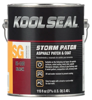 Storm Patch Roof Patch/Coat, Asphalt Black, Gal.