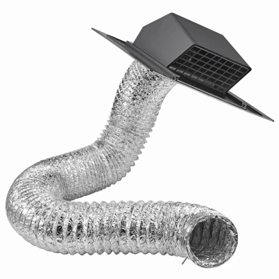 4 In. x 8 Ft. Bath Fan Exhaust Through the Roof Vent Kit