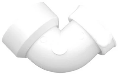 Kitchen Drain Elbow, 90 Degrees, White Plastic