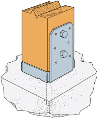 Uplift Post Base, Galvanized Steel, 10 & 12 Gauge, Adjustable, 4 x 4 In.