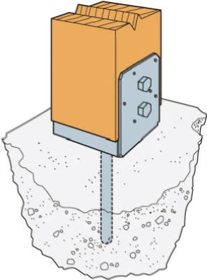 Uplift Post Base, Galvanized Steel, 10 & 12 Gauge, Adjustable, 6 x 6 In.