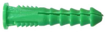 Wall Anchor, Green Ribbed Plastic, 12-14-16 x 1-1/2 In., 50-Pk.