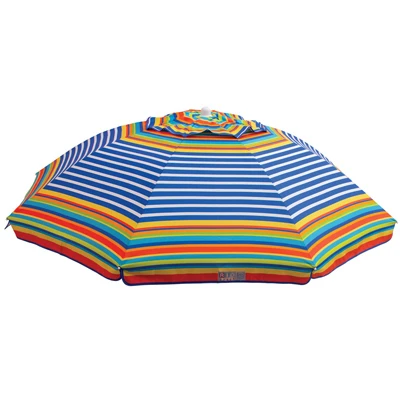 Beach Umbrella with Tilt, Sun-Blocking, Assorted Colors, 6 Ft.