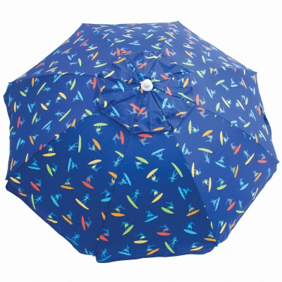 Beach Umbrella with Tilt, Sun-Blocking, Assorted Colors, 6 Ft.