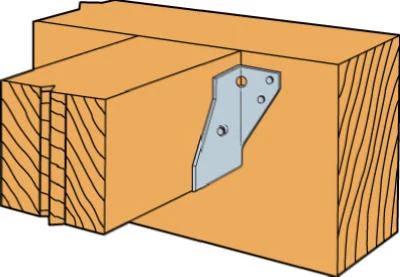 Double Shear Hanger, Galvanized Steel, 4 x 4 In.