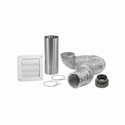 4 In. X 8 Ft. Louvered Exhaust Vent Kit For Bath Fans - 6-piece Set