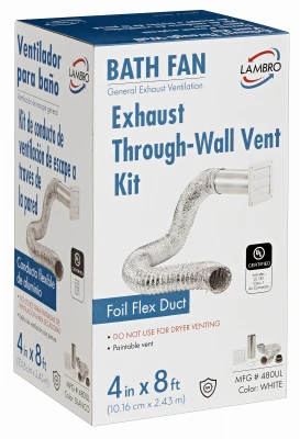 4 In. X 8 Ft. Louvered Exhaust Vent Kit For Bath Fans - 6-piece Set