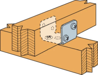 Rigid Tie Connector, 2x Post, 2x Joist