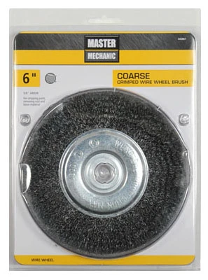 6-inch Coarse Crimped Wire Wheel With 3/8" And 1/2" Arbor Sizes