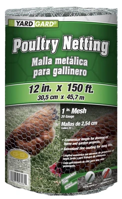 Galvanized Poultry Netting, 1-In. Mesh, 12-In. x 150-Ft.