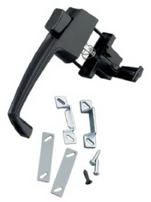 Push Button Door Latch, For Out Swinging Doors, Black