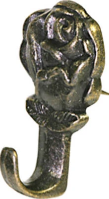 Push Pin Hangers, Rose, Antique Brass, 3-Pk.