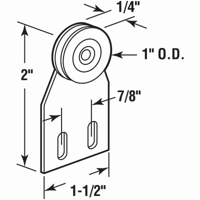 Steel Sliding Screen Door Roller, 1 In., 2-Pk.