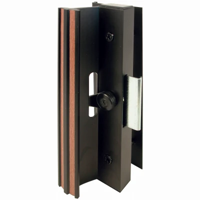 Sliding Patio Door with Clamp Type Latch, Black Extruded Aluminum