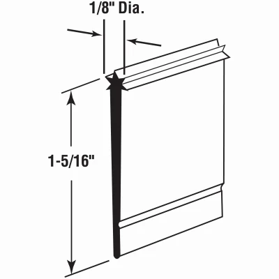 Swinging Shower Door Sweep Vinyl Seal Strip 1.5 Inch by 36 Inch