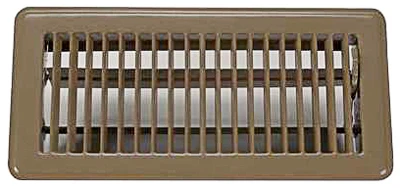 Mobile Home Floor Register, Steel, Brown, 4 X 8 Inches, Model 456b4x8