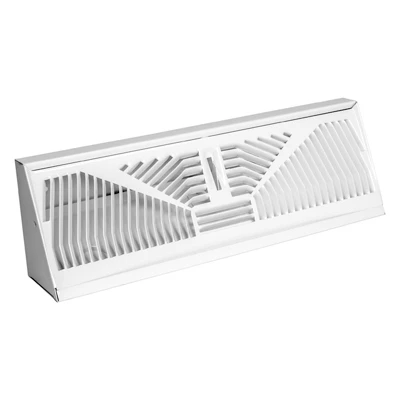 Baseboard Diffuser, Sunburst Pattern, Steel, White, 15-In.