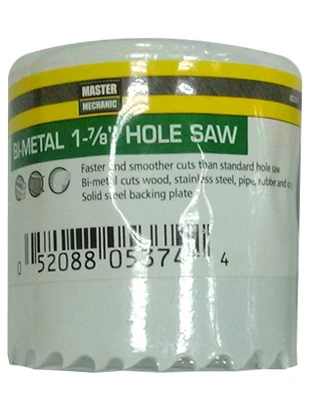 Bi-metal Hole Saw, 1-7/8-inch Arbor, High Speed Steel