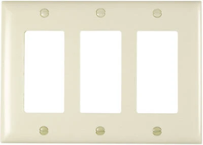 Pass & Seymour 3-Opening Nylon Wall Plate, Light Almond