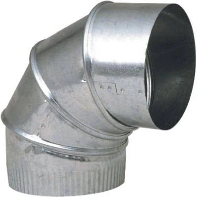 HVAC Furnace Elbow, 90 Degess, 30 Gauge 5 In. Adjustable