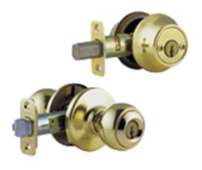 Security Polo Entry Lockset And Deadbolt Combo Pack, Brass