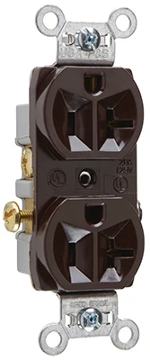 Pass & Seymour Duplex Outlet, Heavy-Duty, Brown, 125-Volt, 20-Amp