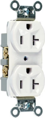 Pass & Seymour Heavy-duty Duplex Outlet, 125-volt, 20-amp, White, Model Cr20wcc12