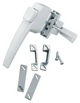 Push Button Door Latch, For Out Swinging Doors, White