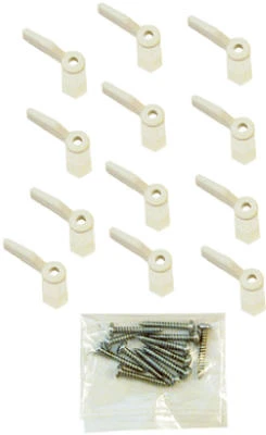 Screen Turn Buttons, White Nylon, 12-Pk.