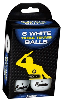 Table Tennis Balls, 1-Star, White, 6-Pk.