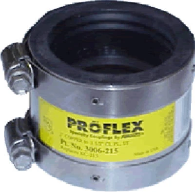 Specialty Shielded Coupling, Connects Cast Iron to Plastic/Steel/Cast Iron, 4 In.