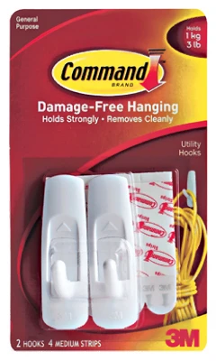 Medium Utility Hooks, 2-Pk.