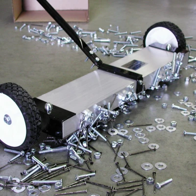 Magnetic Floor Sweeper with 24 Inch Wide Sweeping Path for Metal Debris Pickup