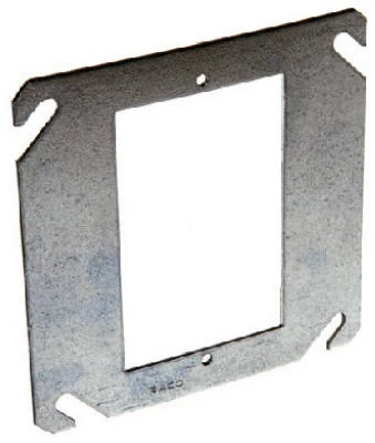 Outlet Box Cover, Single, Square, Flat, 4 In.