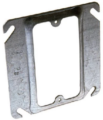 Outlet Box Cover, Single, Square, 1/4 In. Rise, 4 In.