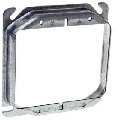 Double Square Outlet Box Cover with 0.25 Inch Rise, 4 Inch Size
