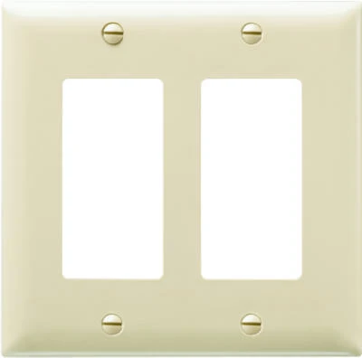 Pass & Seymour 2-Gang Nylon Wall Plate, 2 Decorator Openings, Ivory