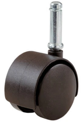Dual-Wheel Caster with Friction Stem, Black Finish, 2 Inch Diameter